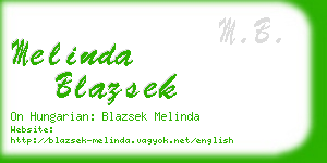 melinda blazsek business card